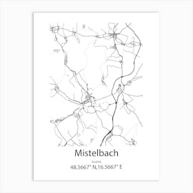 Mistelbach,Austria Minimalist Map Art Print