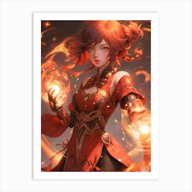 Fire Girl Art Print