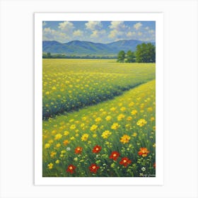 Field Of Daisies Art Print