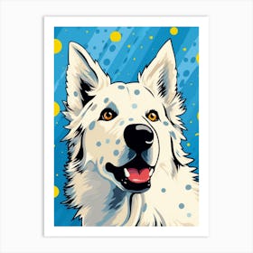 Pop Art Cartoon Samoyed 4 Art Print