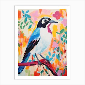 Colourful Bird Painting Magpie 4 Art Print