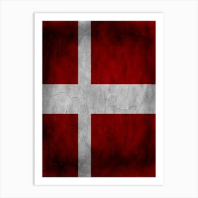 Denmark Flag Texture Art Print