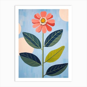 Zinnia 5 Hilma Af Klint Inspired Pastel Flower Painting Art Print