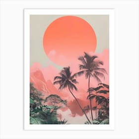 Sunset In The Jungle Art Print