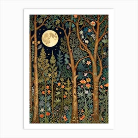 William Morris Moonlight In The Forest 37 Art Print