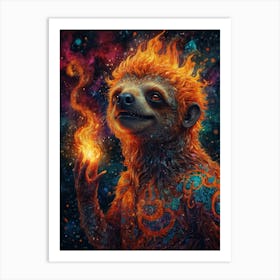 Fire Sloth 2 Art Print