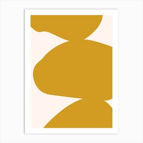 Abstract Bauhaus Shapes 2 Yellow Art Print