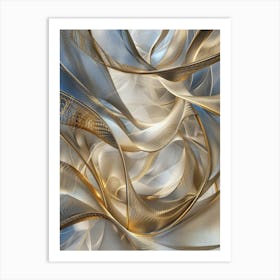 Abstract Gold And Silver Art Print