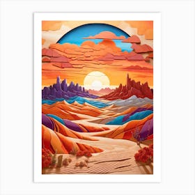 Sunset In The Desert 1 Art Print