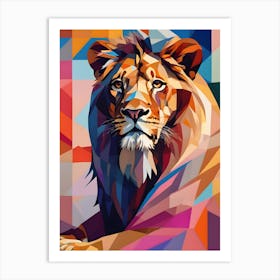 Male Lion Abstract Two Art Print