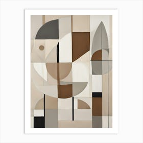 Abstract Mid Century Neutral Art Print