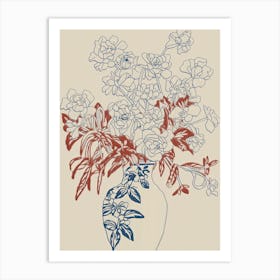 Floral Still Life Sketch Line Art 13 Art Print