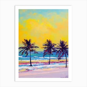 Anse Source D'Argent Beach, Seychelles Bright Abstract Art Print