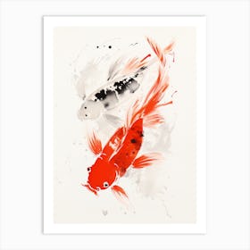 Koi Fish in Ink Art Print