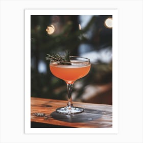 Cocktail With Rosemary Sprig Art Print