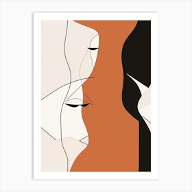 Minimalist Abstract Face Drawing Art Print