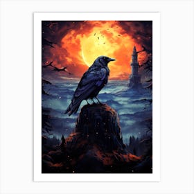 Crow On A Hill Art Print