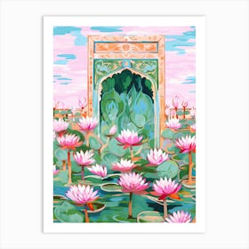 Lotus Gate India Travel Housewarming Painting Art Print