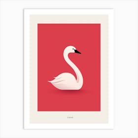 Minimalist Swan 3 Bird Poster Art Print