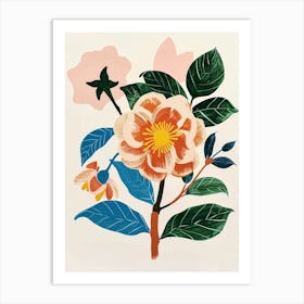 Painted Florals Camellia 2 Art Print