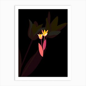 Tulips black background #wallart #printable Art Print