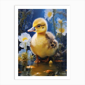 Floral Ornamental Duckling 6 Art Print