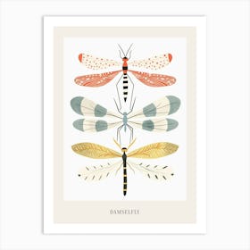 Colourful Insect Illustration Damselfly 11 Poster Art Print