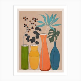 Modern Minimalist Abstract Vases 1 Art Print