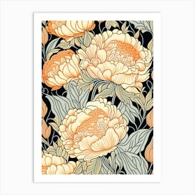 Eden S Perfume Peonies Orange 2 Drawing Art Print