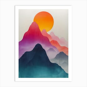 Sunrise In The Mountains 3 Art Print