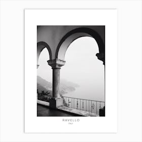 Poster Of Ravello, Italy, Black And White Analogue Photography 2 Art Print