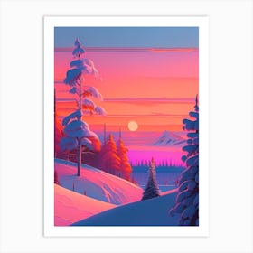 Lapland Dreamy Sunset 2 Art Print