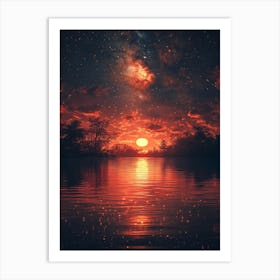 Night Sky With Stars 9 Art Print