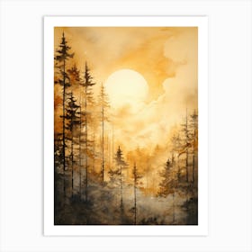 Sunset In The Forest 8 Art Print