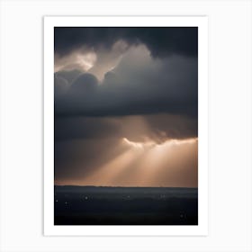 Stormy Sky With Sunbeams Art Print