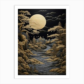 Moonlight Over The River 3 Art Print