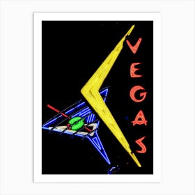 Las Vegas Cocktail Neon Sign Art Print