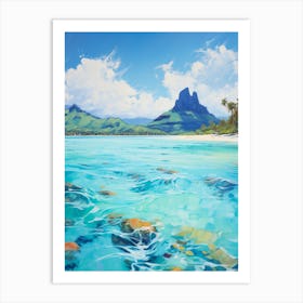 An Oil Painting Of Matira Beach, Bora Bora 2 Art Print