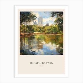 Ibirapuera Park Recife Brazil 3 Vintage Cezanne Inspired Poster Art Print