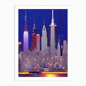 New York, City Us  Pointillism Art Print