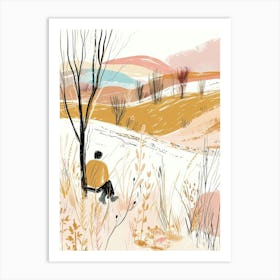 Winter Landscape Illustration Art Print