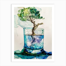 Tree In A Glass Art Print