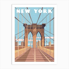 New York, USA — Retro travel minimalist poster Art Print