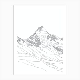 Aconcagua Argentina Line Drawing 8 Art Print