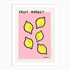 Fruit Market Lemons Print Art Print