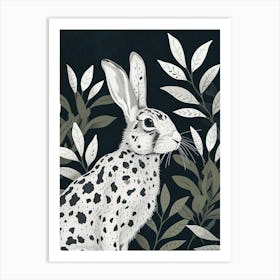 English Spot Rabbit Minimalist Illustration 4 Art Print