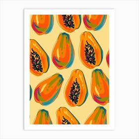 Papaya Seamless Pattern Art Print