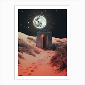 Cosmic cabin in the sand dunes Art Print