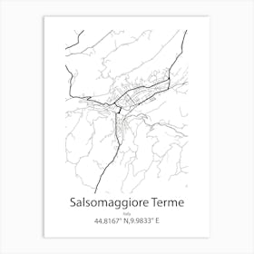 Salsomaggiore Terme,Italy Minimalist Map Art Print