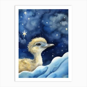 Baby Ostrich 2 Sleeping In The Clouds Art Print